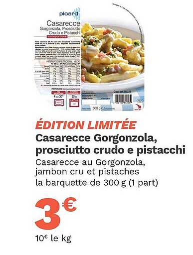 Casarecce Au Gorgonzola, Jambon Cru Et Pistaches