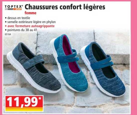 chaussures confort légères toptex