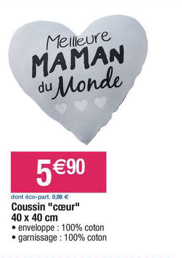 coussin "coeur" 40x40 cm