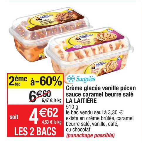 Creme Glacee Vanille Pecan Sauce Caramel Beurre Sale La Laitiere