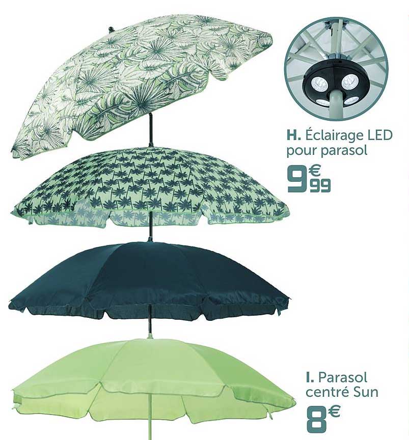 Eclairage Led Pour Parasol En Parasol Centre Sun