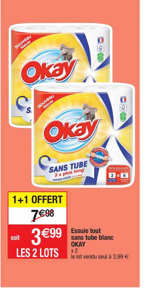 essuie tout sans tube blanc okay