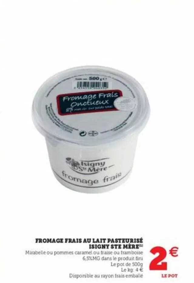 fromage frais au lait pasteurisé isigny ste mère