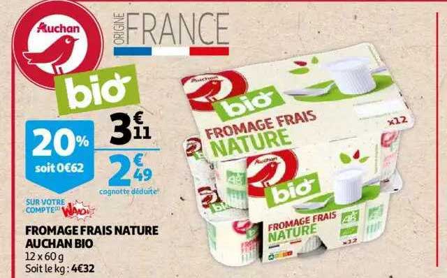 Fromage Frais Nature Auchan Bio