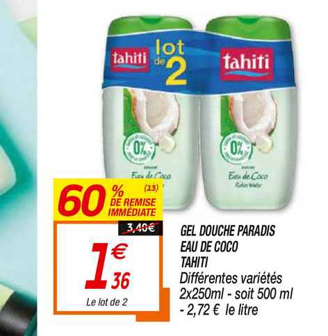 Gel Douche Paradis Eau De Coco Tahiti