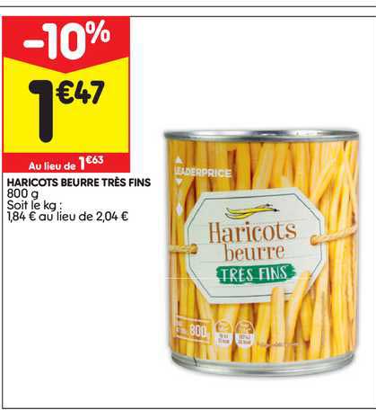 haricots beurre très fins