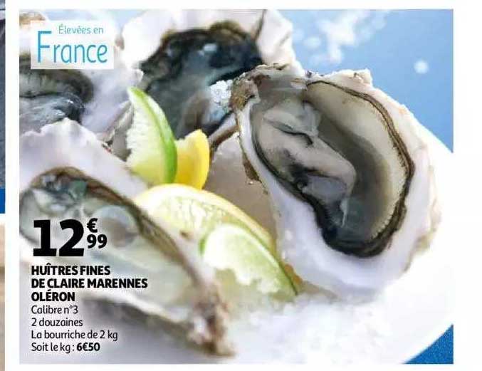 huîtres fines de claire marennes oléron