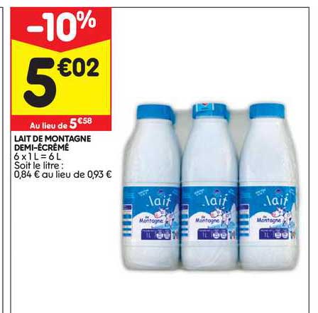 lait de montagne demi-écrémé