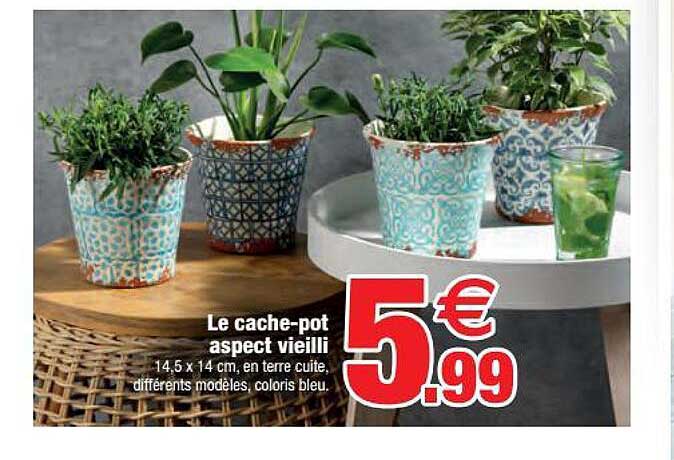 le cache-pot aspect vieilli