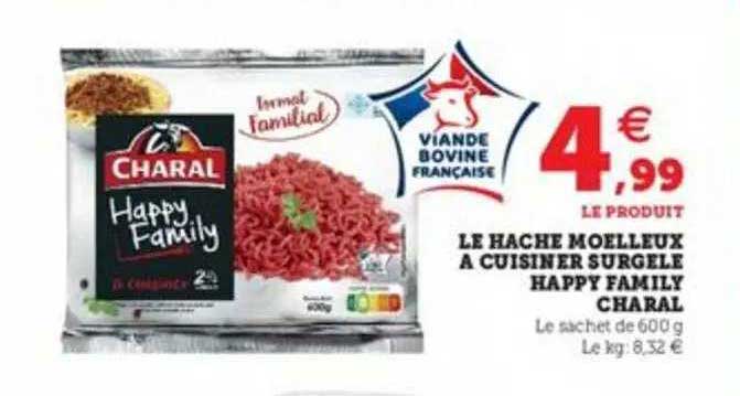 le hache moelleux à cuisiner surgelé happy family charal