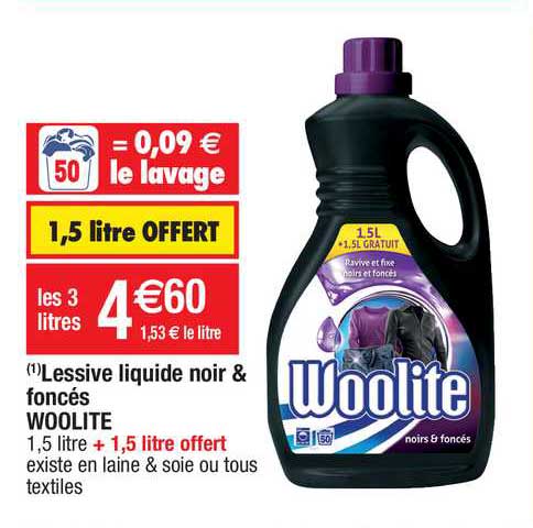 lessive liquide noir & foncés woolite