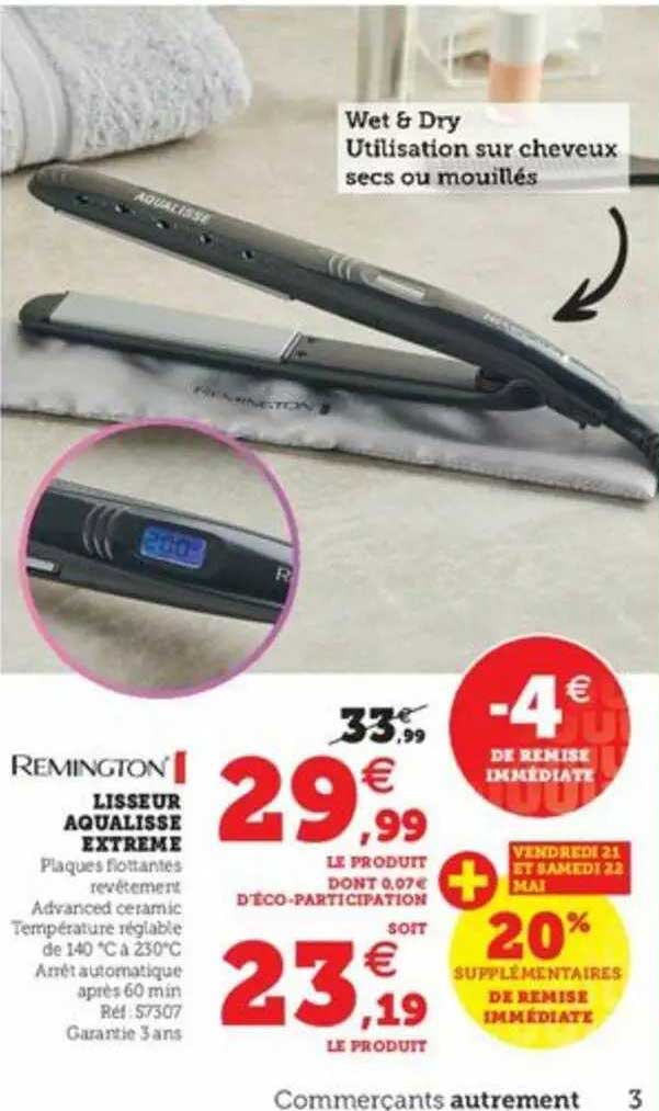 lisseur aqualisse extrême remigton