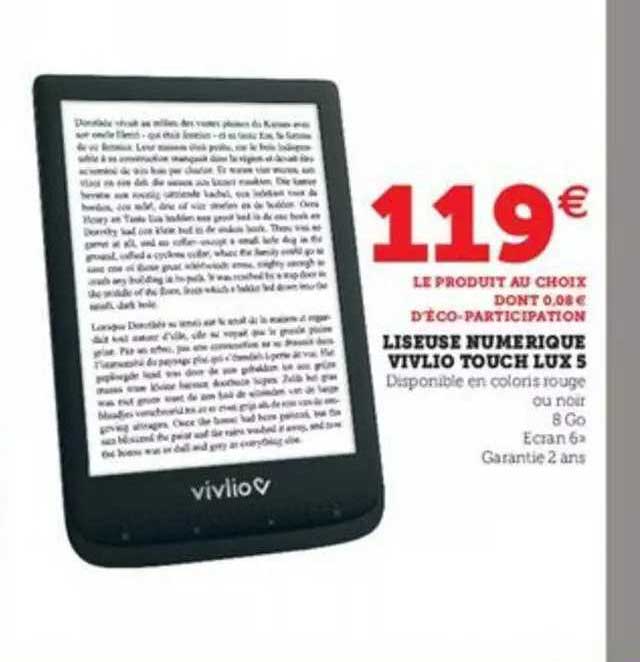 lisseuse numérique vivlio touch lux 5