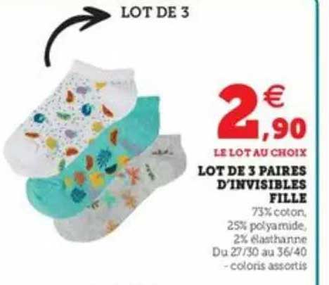 Lot De 3 Paires D'invisibles Fille