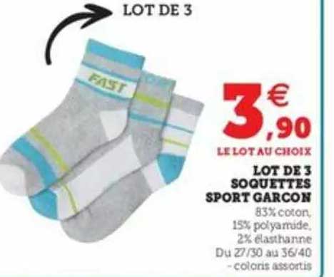 Lot De 3 Socquettes Sport Garçon
