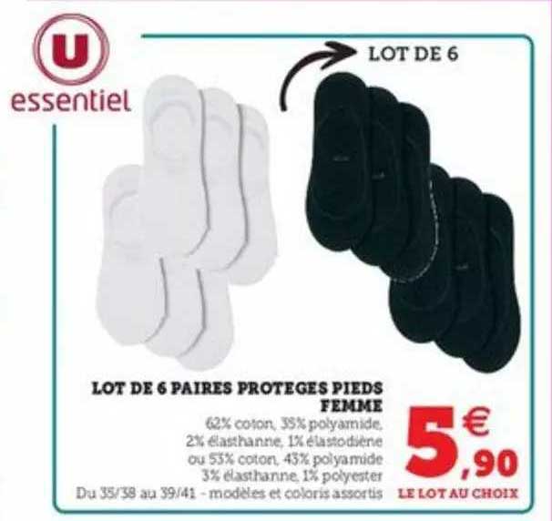 lot de 6 paires protèges pieds femme