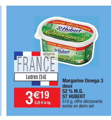 margarine omega 3 doux 52 % m.g. st hubert