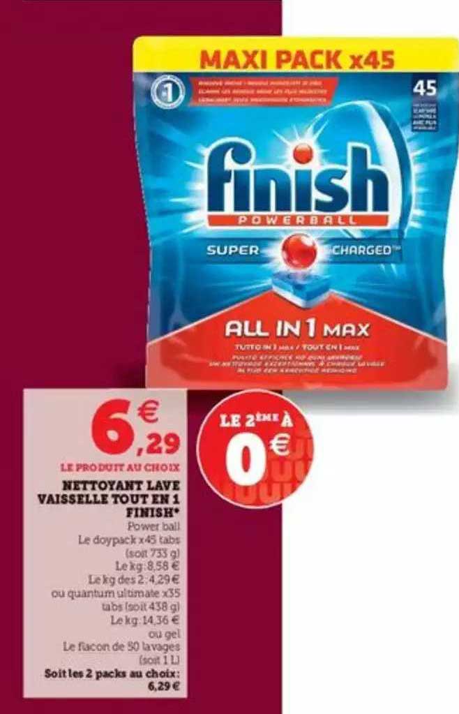 nettoyant lave vaisselle tout en 1 finish