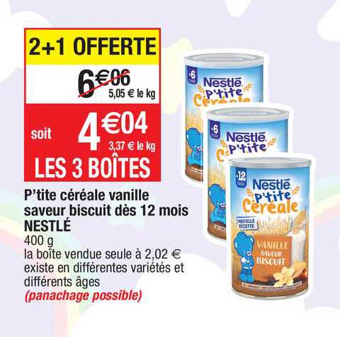 P'tite Cereale Vanille Saveur Biscuit Des 12 Mois Nestle