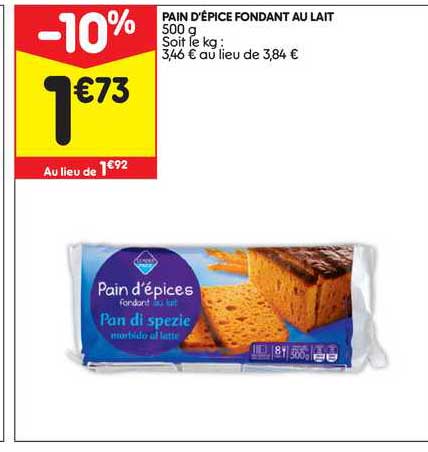 pain d'épice fondant au lait