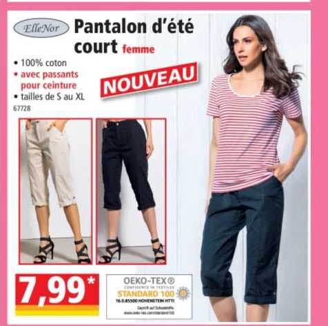 pantalon d'été court femme ellenor