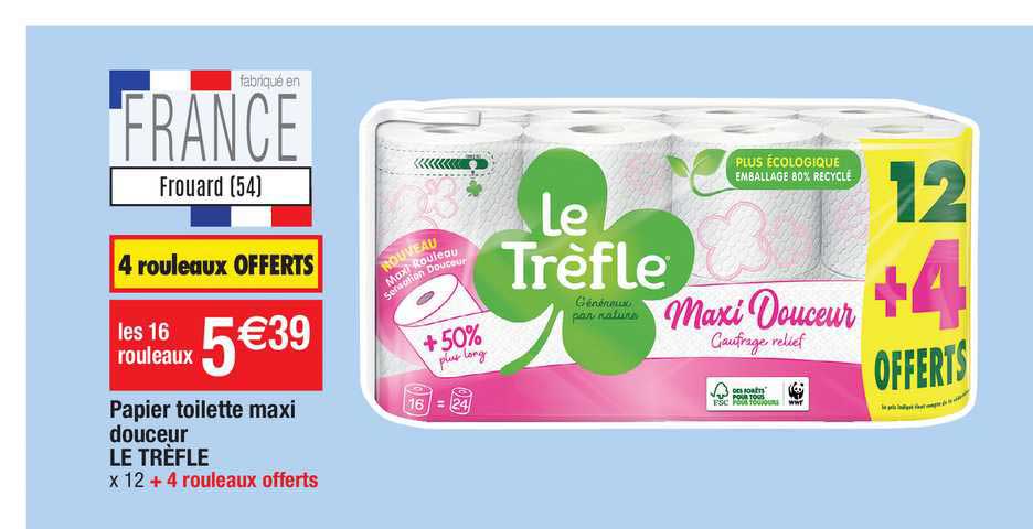 Papier Toilette Maxi Douceur Le Trèfle