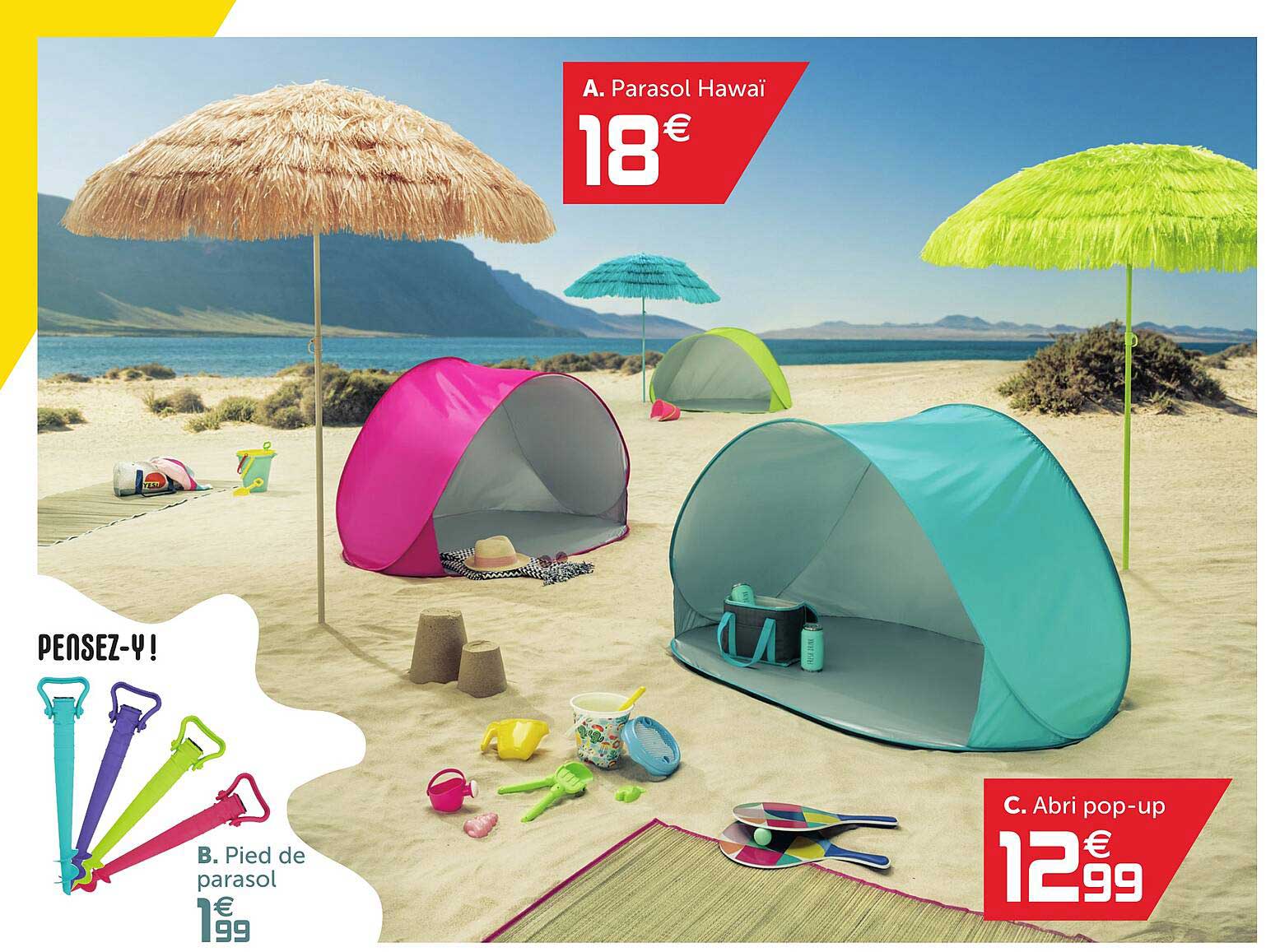 pied de parasol en abri pop-up