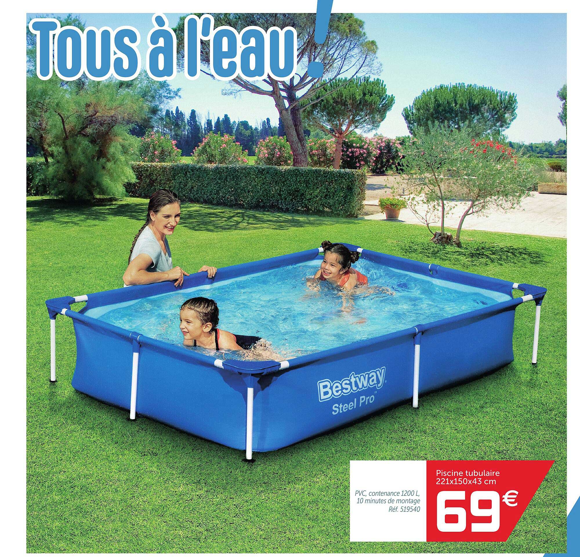 Piscine Tubulaire 221x150x43 Cm Bestway