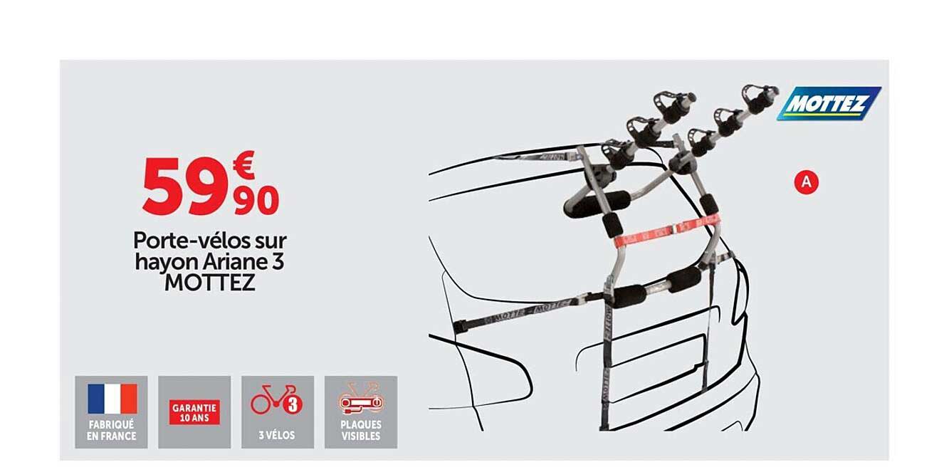 Porte-vélos Sur Hayon Ariane 3 Mottez