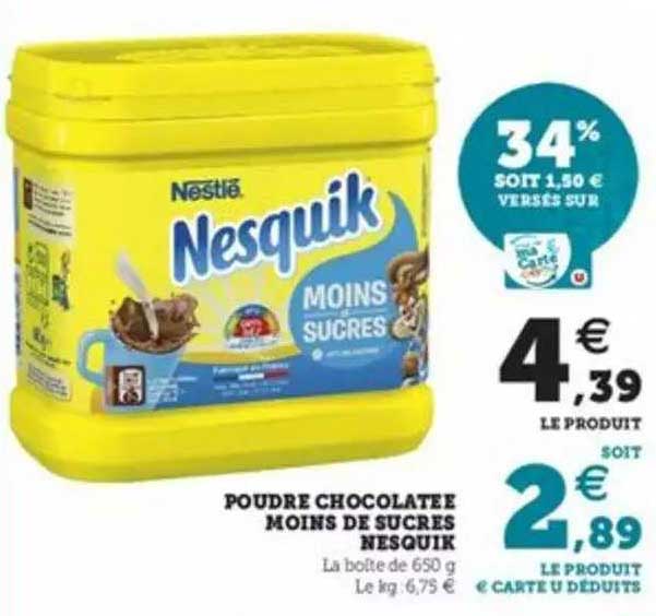 Poudre Chocolatée Moins De Sucres Nesquik