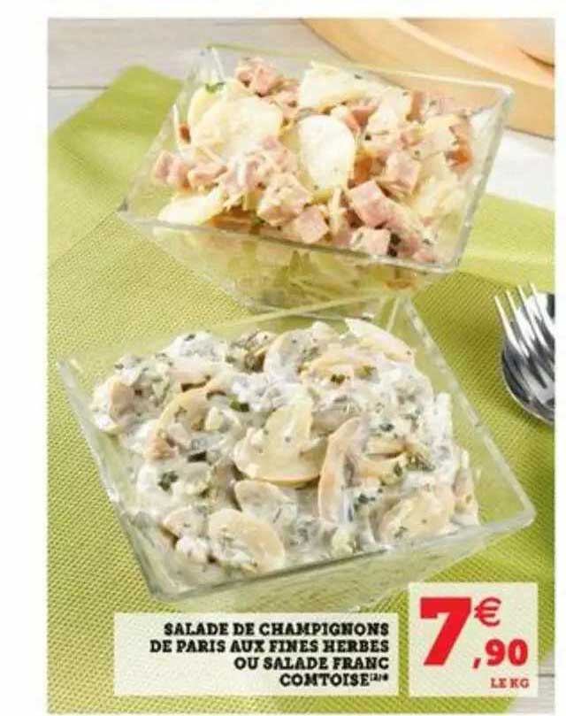 salade de champignons de paris aux fines herbes ou salade franc comtoise