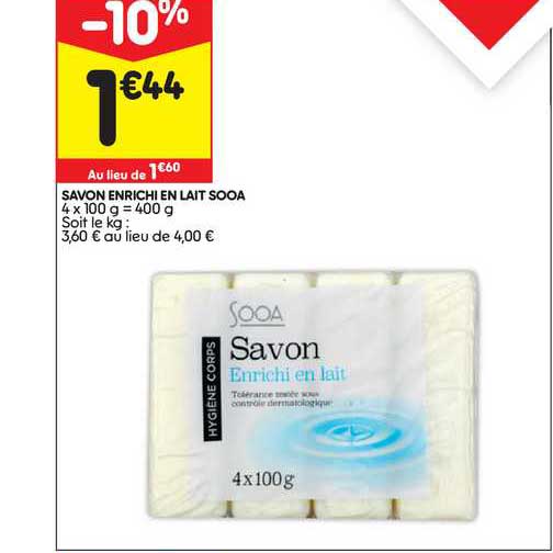 savon enrichi en lait sooa