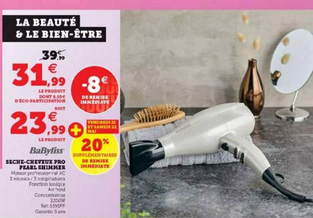 sèche-cheveux pro pearl shimmer babyliss