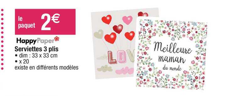 serviette 3 plis happy paper