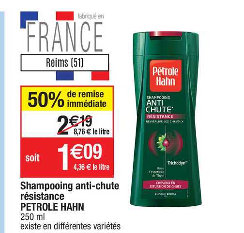 shampooing anti-chute résistance pétrole hahn
