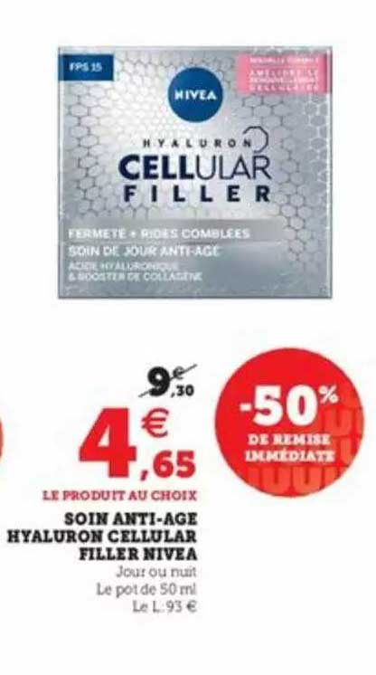 soin anti-âge hyaluron cellular filler nivea