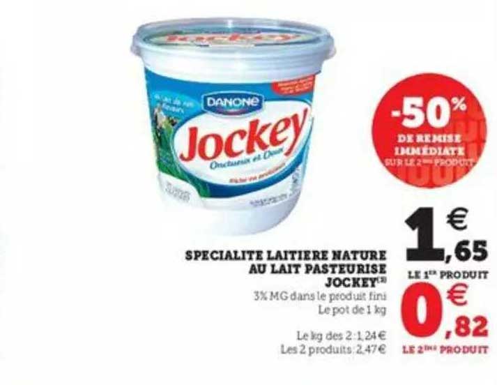 spécialité laitière nature au lait pasteurisé jockey
