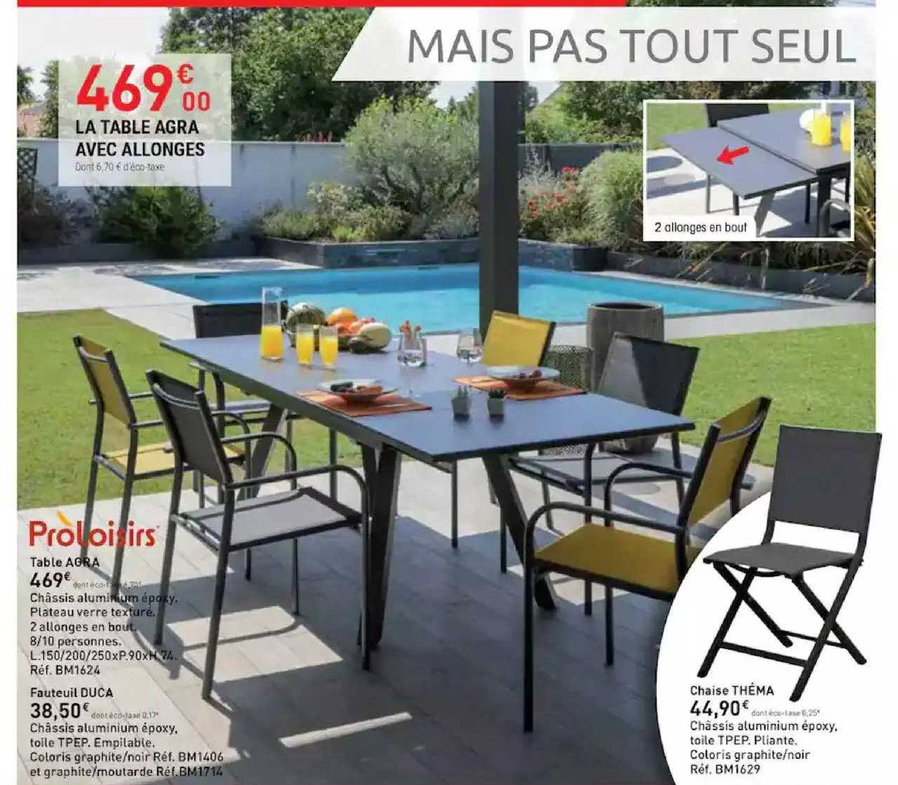 table agra, fauteuil duca, chaise théma