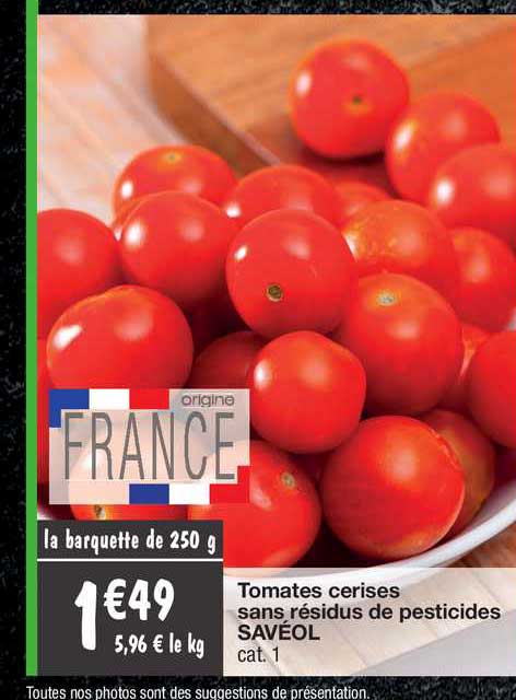 tomates cerises sans résidus de pesticides savéol