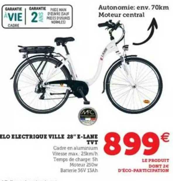 vélo électrique ville 28" e-lane tvt