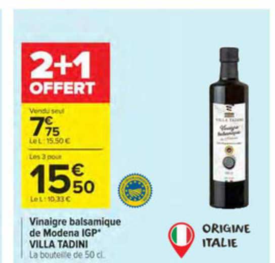 vinaigre balsamique de modena igp villa tadini