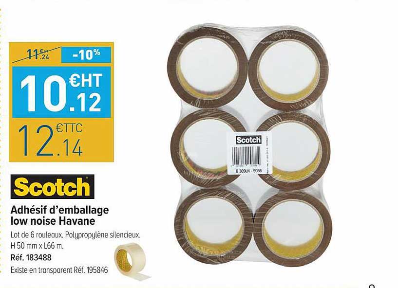 adhésif d'emballage low noise havane scotch