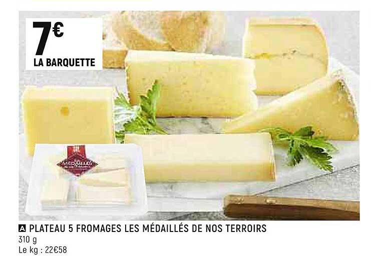 plateau 5 fromages les médaillés de nos terroirs