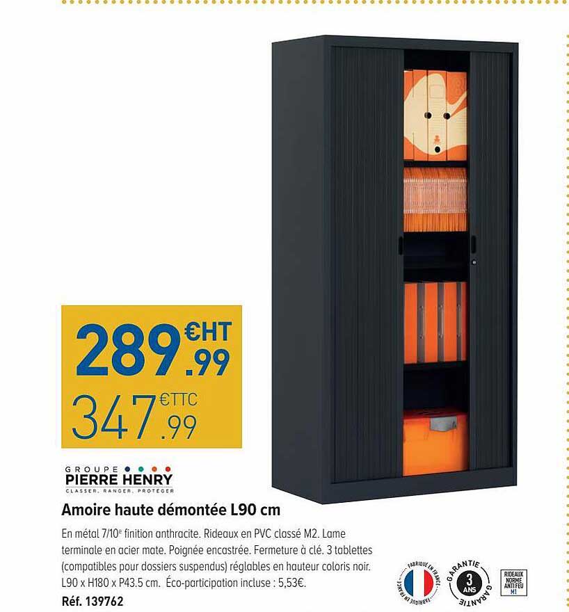 Armoire Haute Démontée L90cm Groupe Pierre Henry