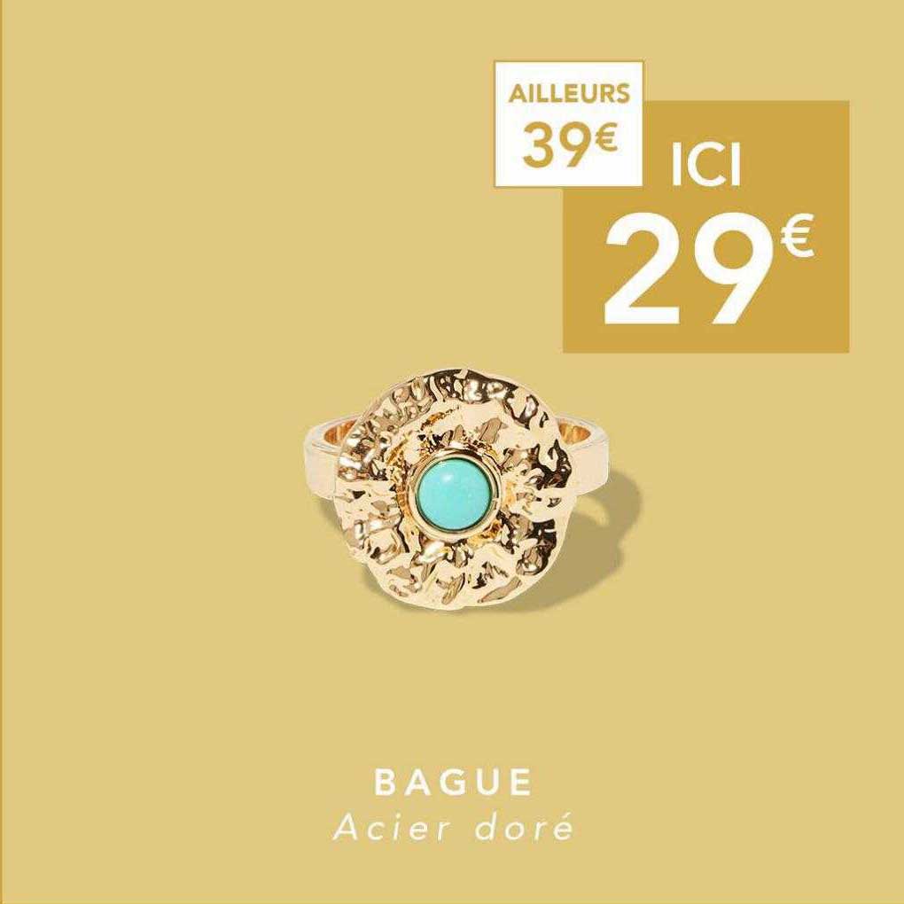 Bague Acier Doré