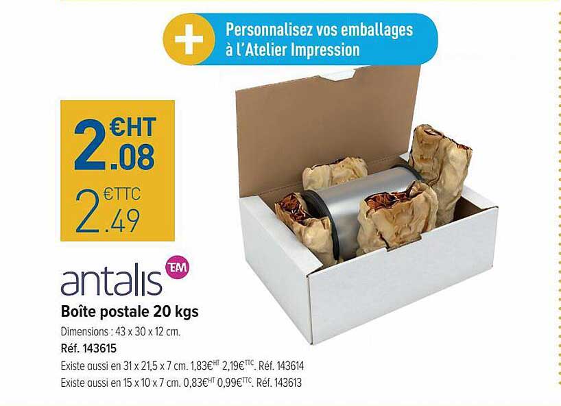 boîte postale 20 kgs antalis
