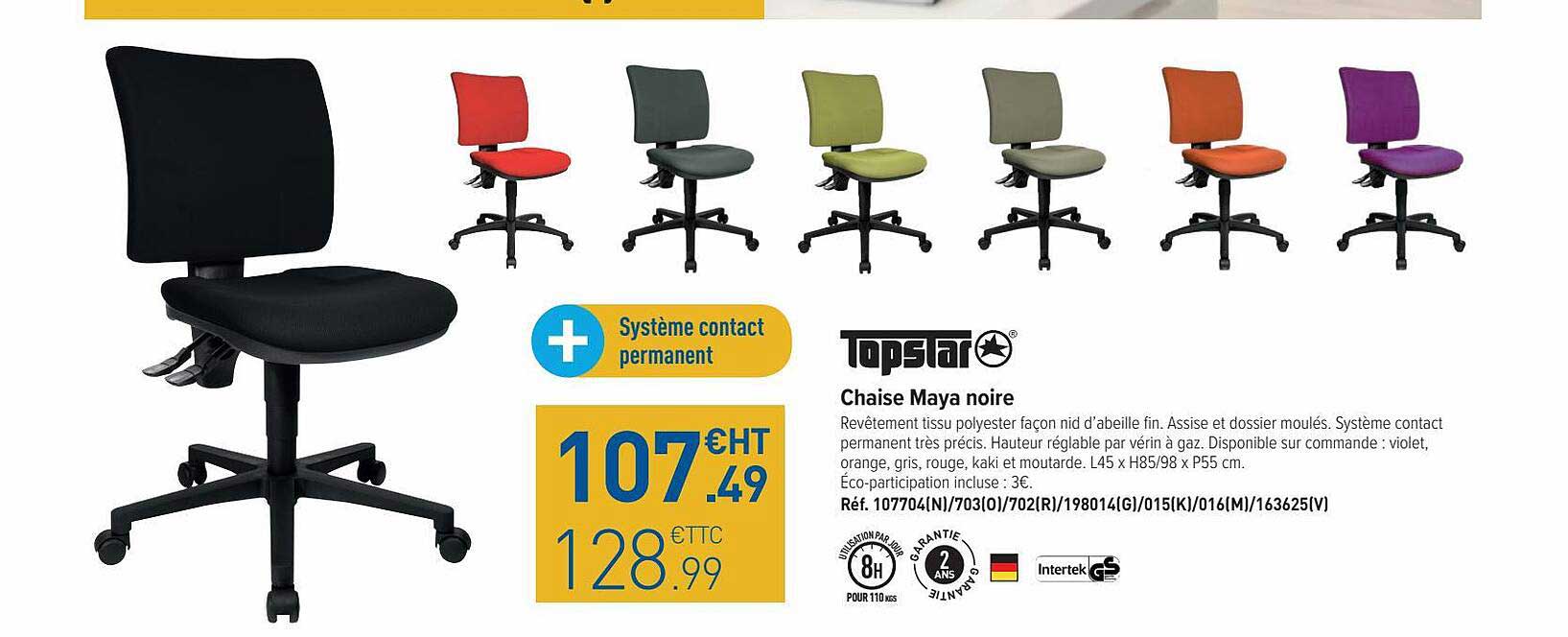 chaise maya noire topslar
