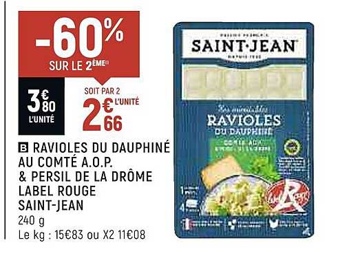 ravioles du Dauphiné au comté a.o.p. & persil de la Drôme label rouge saint-jean