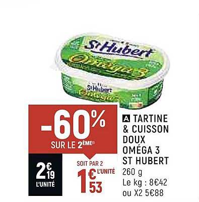 tartine & cuisson doux oméga 3 st hubert
