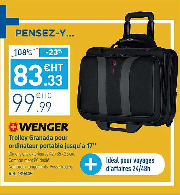trolley granada pour ordinateur portable jusqu'à 17'' wenger